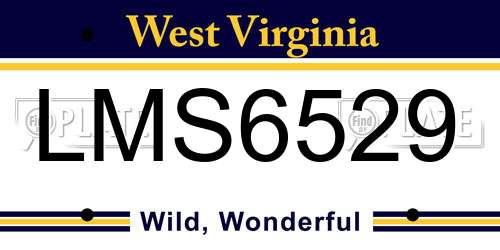 LMS6529 West Virginia License Plate