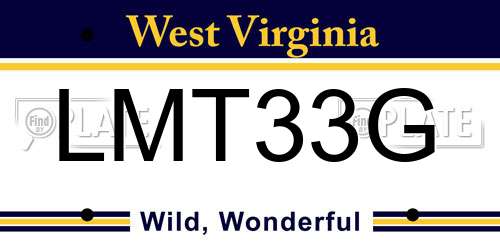 LMT33G West Virginia License Plate