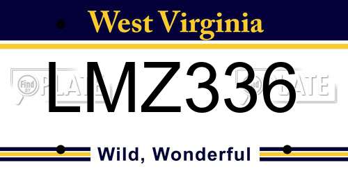 LMZ336 West Virginia License Plate