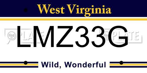 LMZ33G West Virginia License Plate