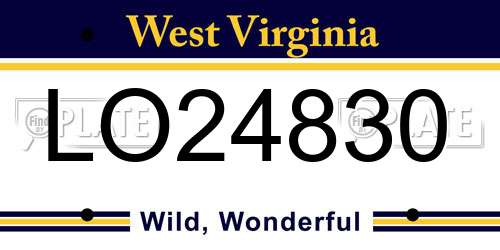 LO24830 West Virginia License Plate