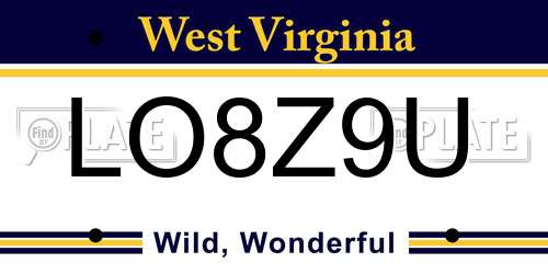 LO8Z9U West Virginia License Plate