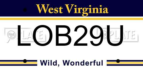 LOB29U West Virginia License Plate