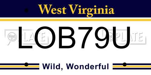 LOB79U West Virginia License Plate