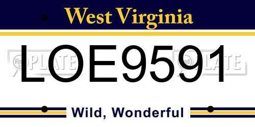 LOE9591 West Virginia License Plate