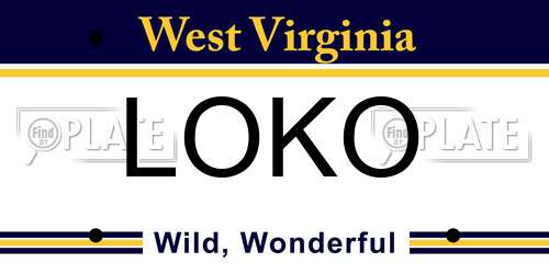 LOKO West Virginia License Plate