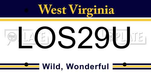 LOS29U West Virginia License Plate