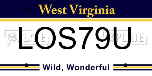 LOS79U West Virginia License Plate