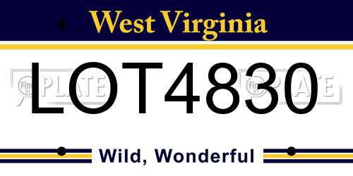 LOT4830 West Virginia License Plate