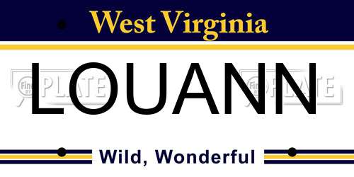 LOUANN West Virginia License Plate