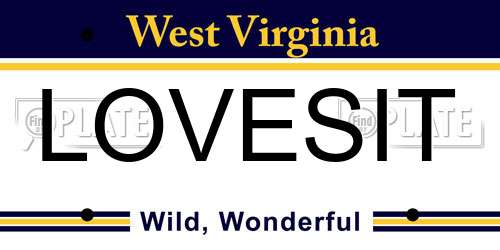 LOVESIT West Virginia License Plate
