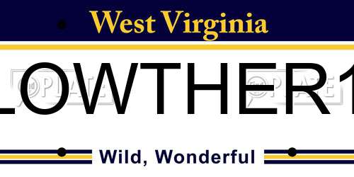 LOWTHER1 West Virginia License Plate