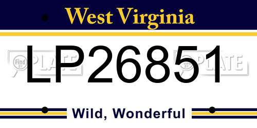 LP26851 West Virginia License Plate