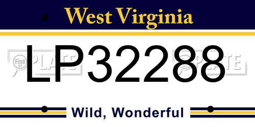 LP32288 West Virginia License Plate