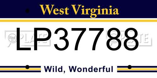 LP37788 West Virginia License Plate