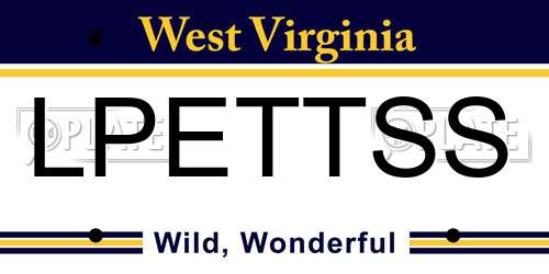 LPETTSS West Virginia License Plate