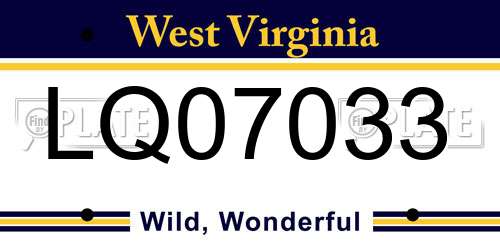 LQ07033 West Virginia License Plate