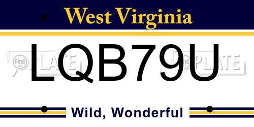 LQB79U West Virginia License Plate