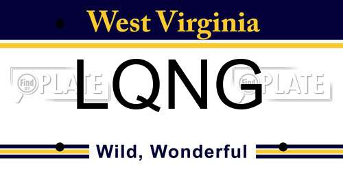 LQNG West Virginia License Plate