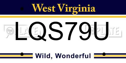 LQS79U West Virginia License Plate