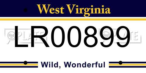 LR00899 West Virginia License Plate
