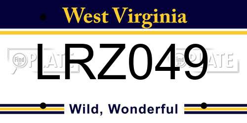 LRZ049 West Virginia License Plate