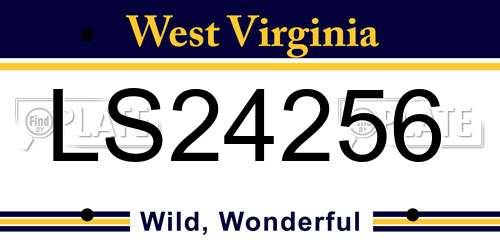 LS24256 West Virginia License Plate