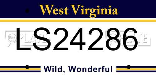 LS24286 West Virginia License Plate