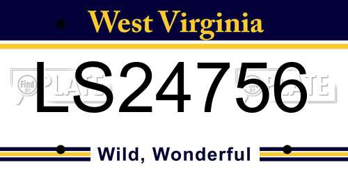 LS24756 West Virginia License Plate