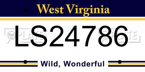 LS24786 West Virginia License Plate