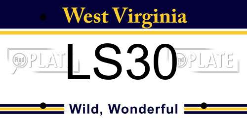LS30 West Virginia License Plate