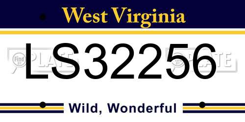 LS32256 West Virginia License Plate