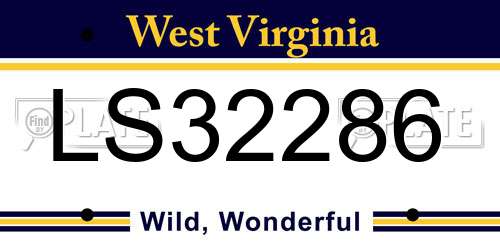 LS32286 West Virginia License Plate