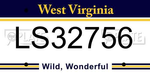 LS32756 West Virginia License Plate