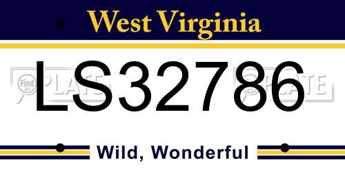 LS32786 West Virginia License Plate
