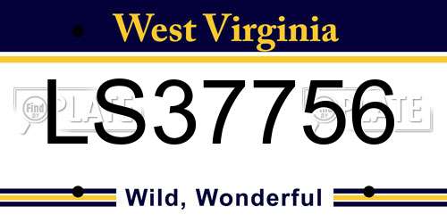 LS37756 West Virginia License Plate