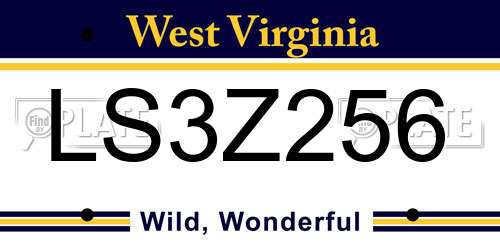 LS3Z256 West Virginia License Plate