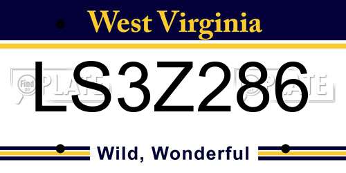 LS3Z286 West Virginia License Plate