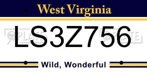 LS3Z756 West Virginia License Plate