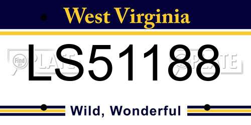 LS51188 West Virginia License Plate