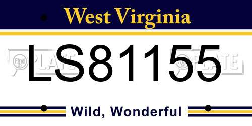 LS81155 West Virginia License Plate