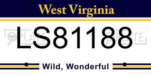 LS81188 West Virginia License Plate