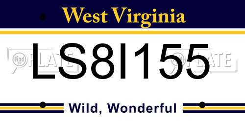 LS8I155 West Virginia License Plate