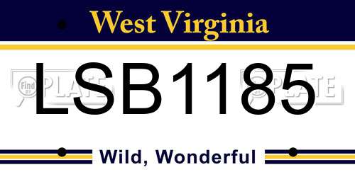 LSB1185 West Virginia License Plate