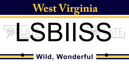 LSBIISS West Virginia License Plate