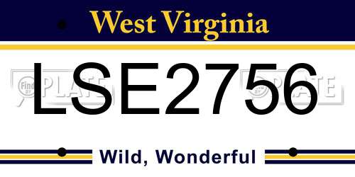LSE2756 West Virginia License Plate