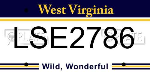 LSE2786 West Virginia License Plate