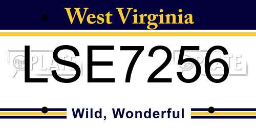 LSE7256 West Virginia License Plate