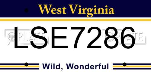 LSE7286 West Virginia License Plate