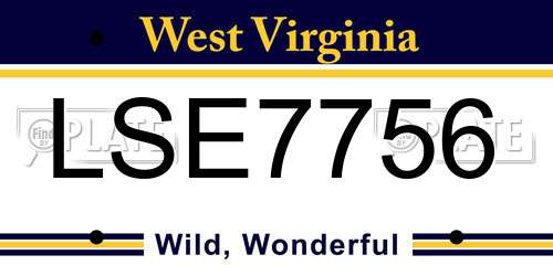 LSE7756 West Virginia License Plate